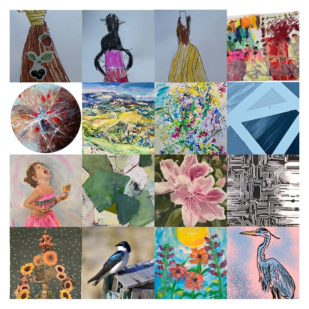 A collage of the artwork for the 2022 Art Challenge